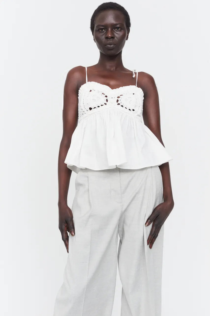 Kirsten Crochet Top - White