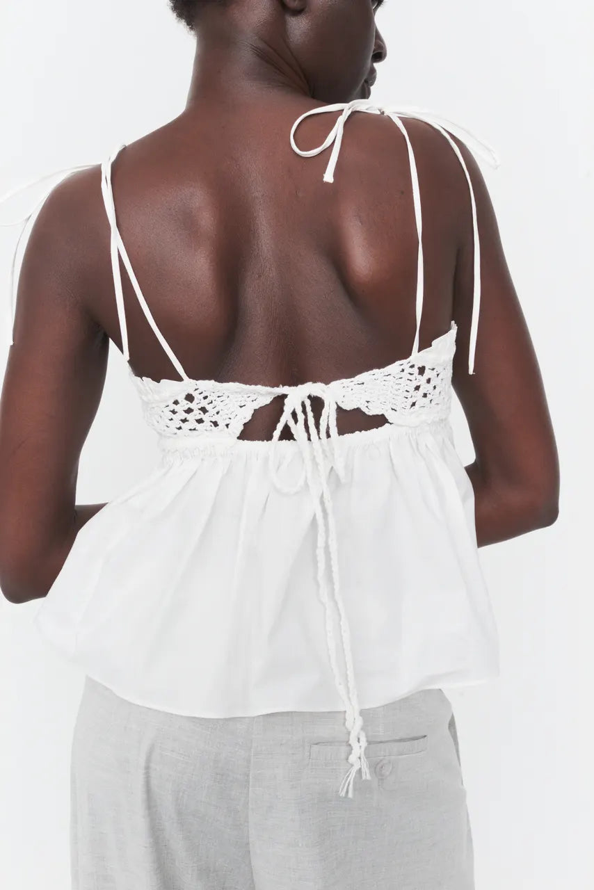 Kirsten Crochet Top - White