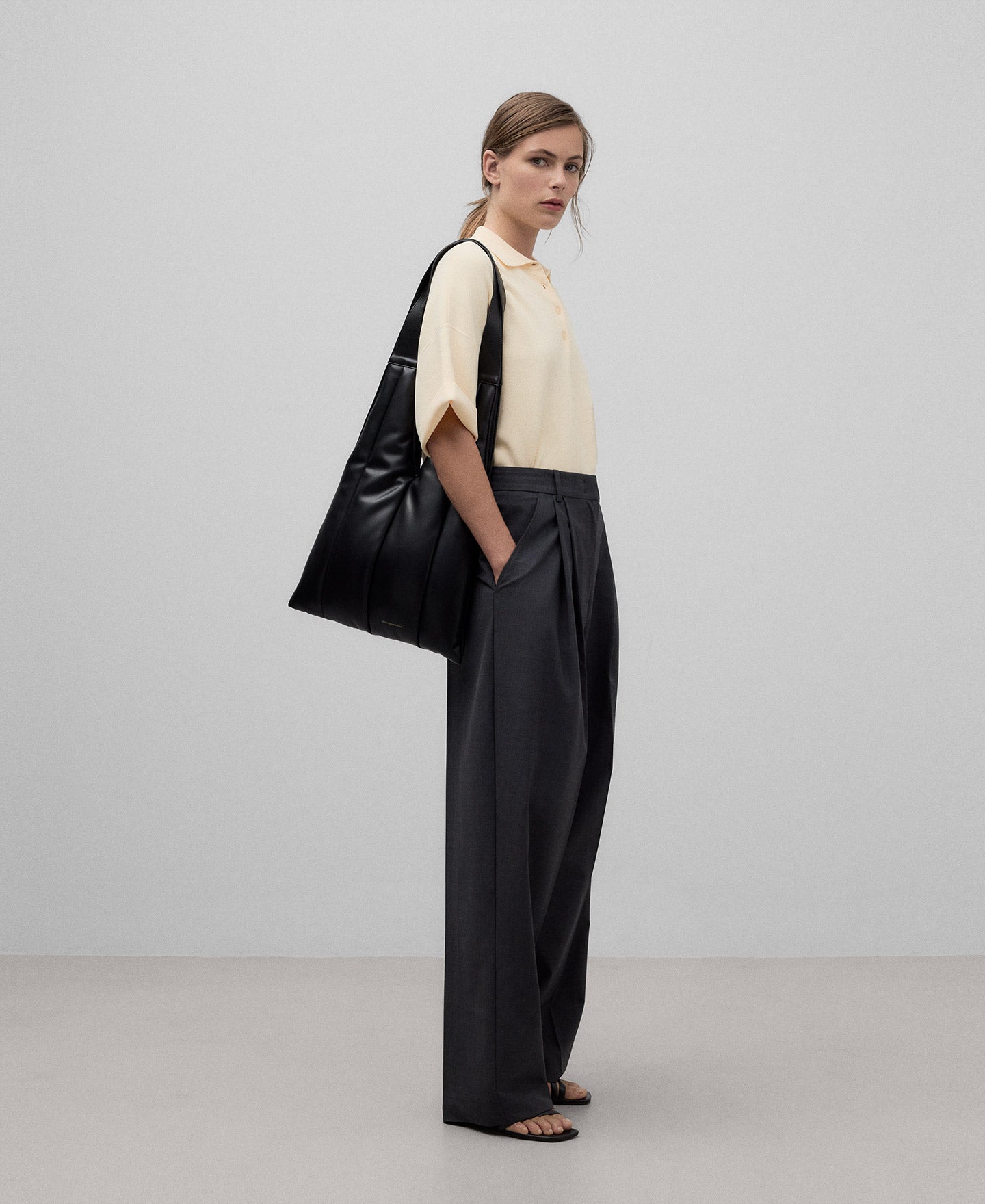 Padded Hobo Bag - Black