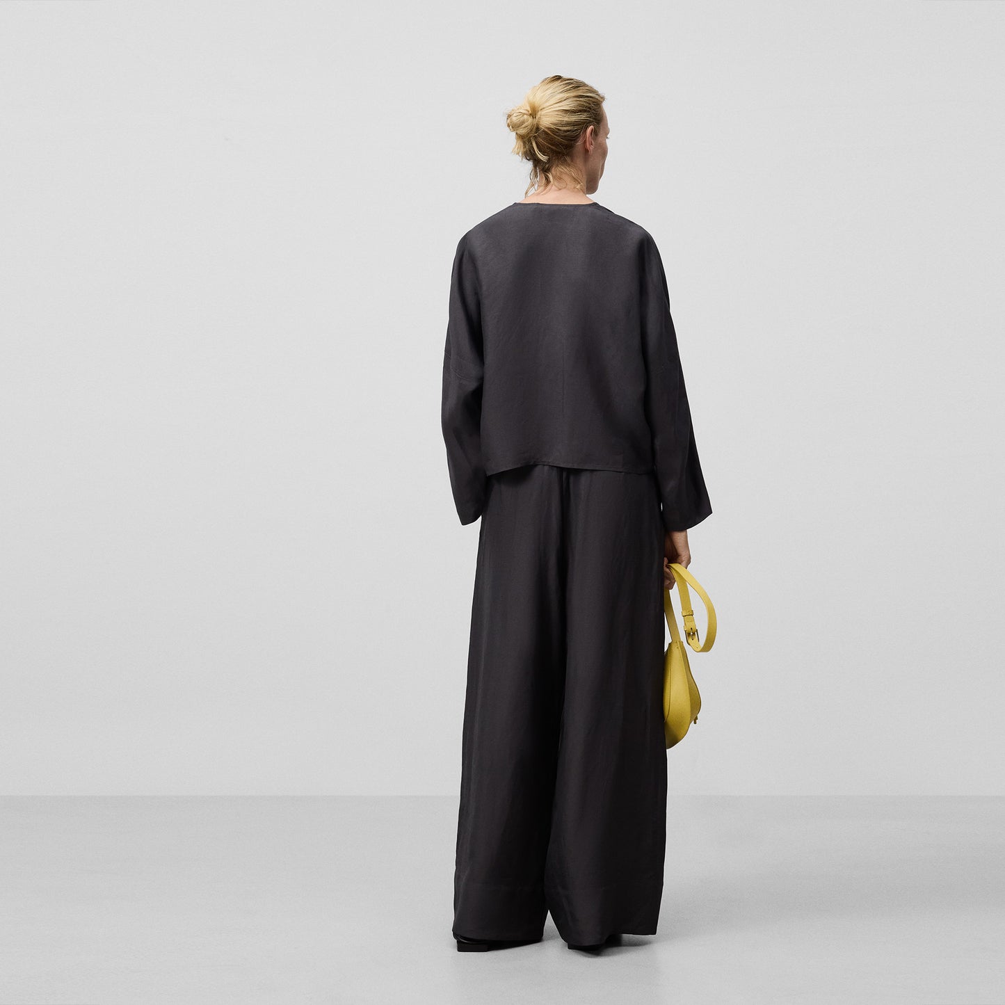 Linen Mix Overshirt - Dark Grey