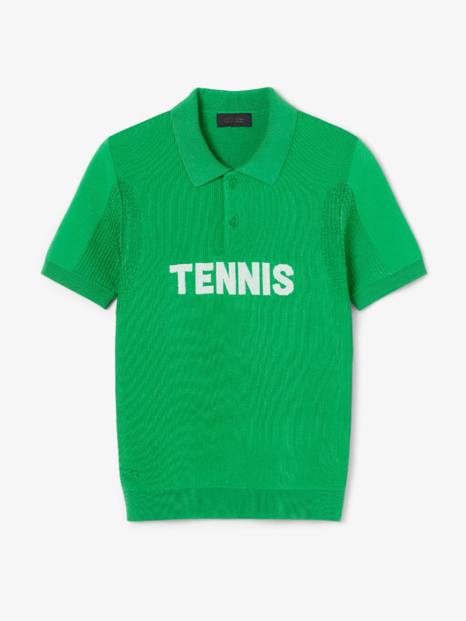 Knitted Tennis Polo - Calathea / White