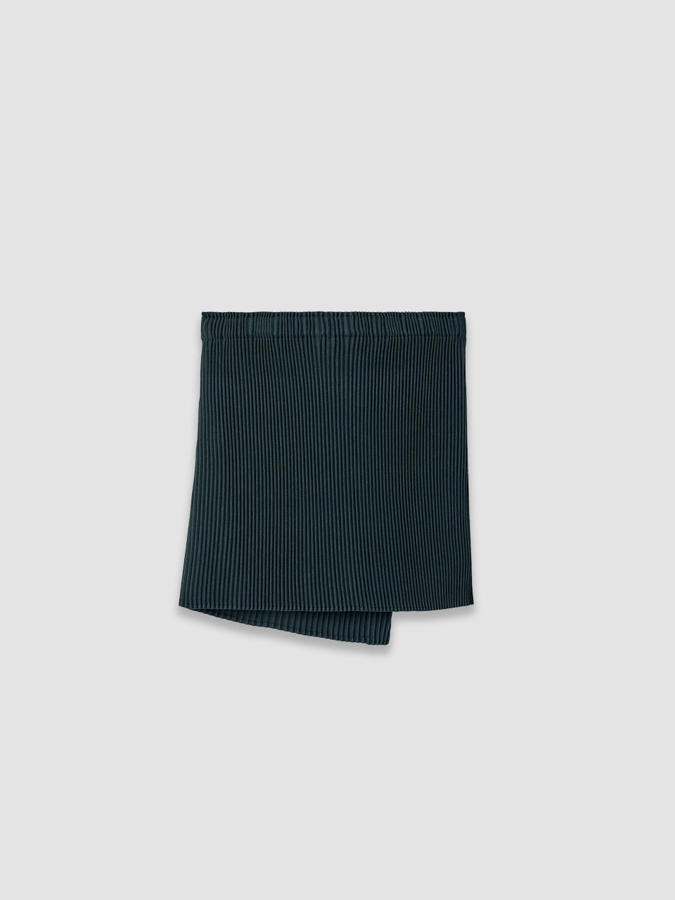 Asymmetrical Crinkle Short Skirt - Bottle Green