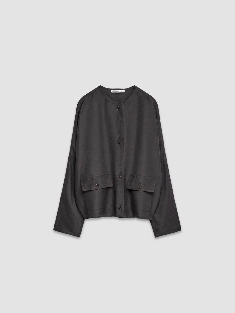 Linen Mix Overshirt - Dark Grey