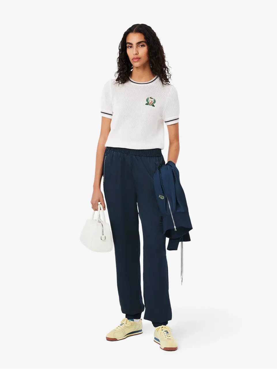 Fluid Pants with Zipped Pocket - Navy Blue