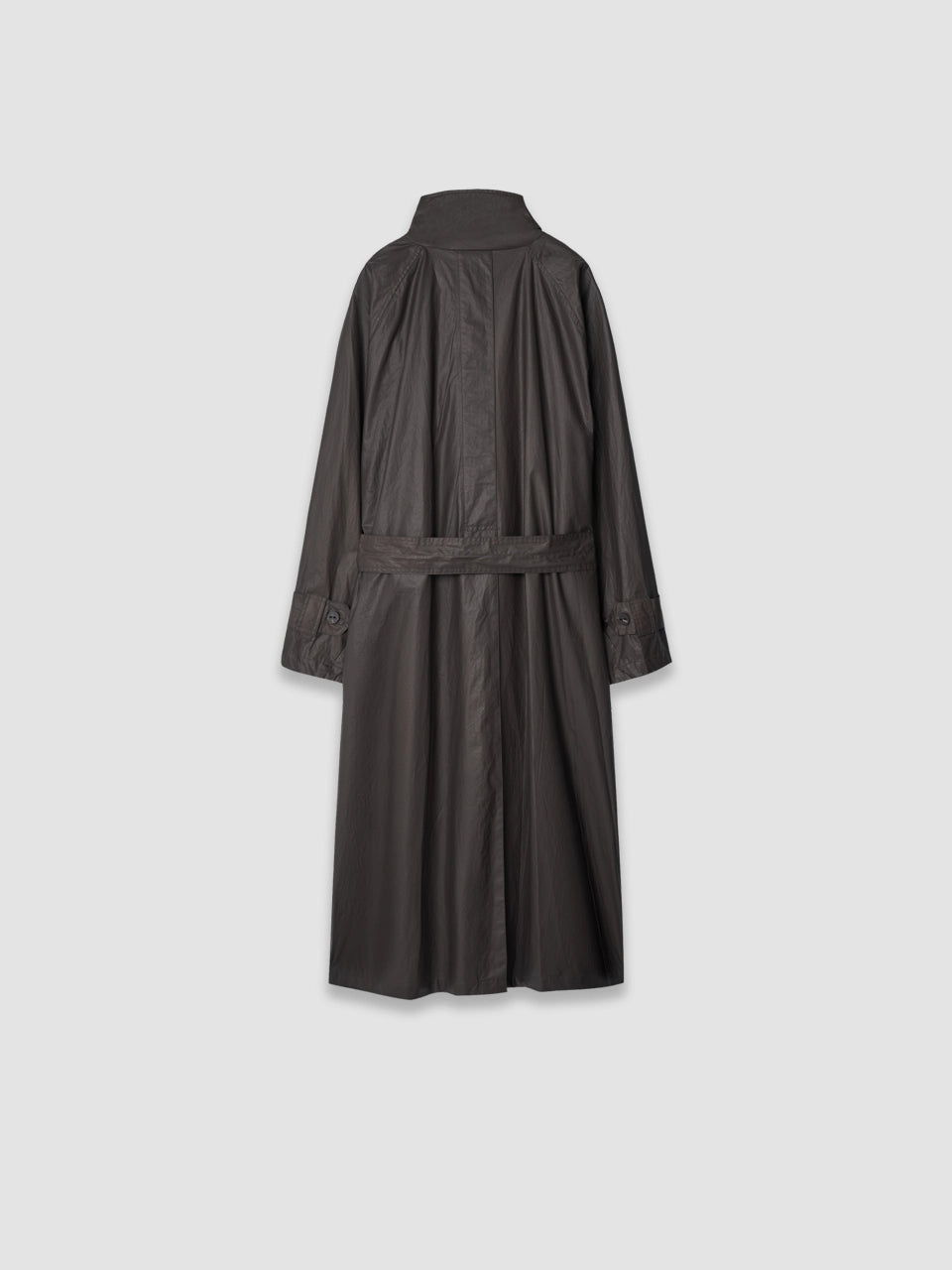High Collar Trench Coat - Brown