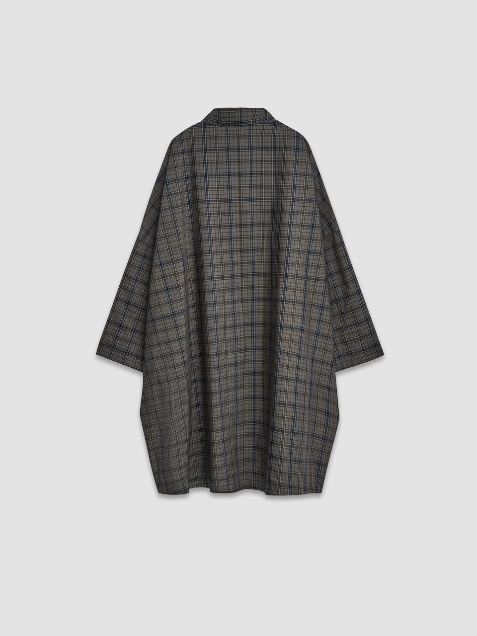 Lapel Collar Trench Coat - Brown Check