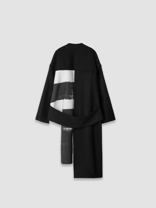 Long Asymmetrical Coat - Black - ect.studio