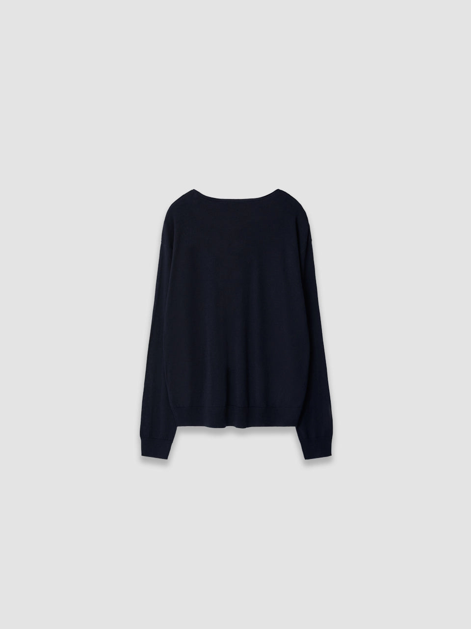 Merino Wool/Silk Knitted Sweater - Navy Blue