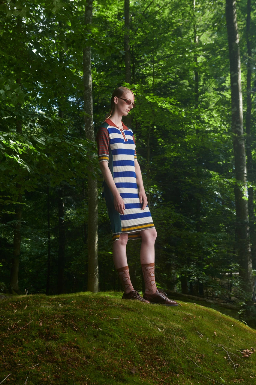 Mix Polo Dress - Teal Mix