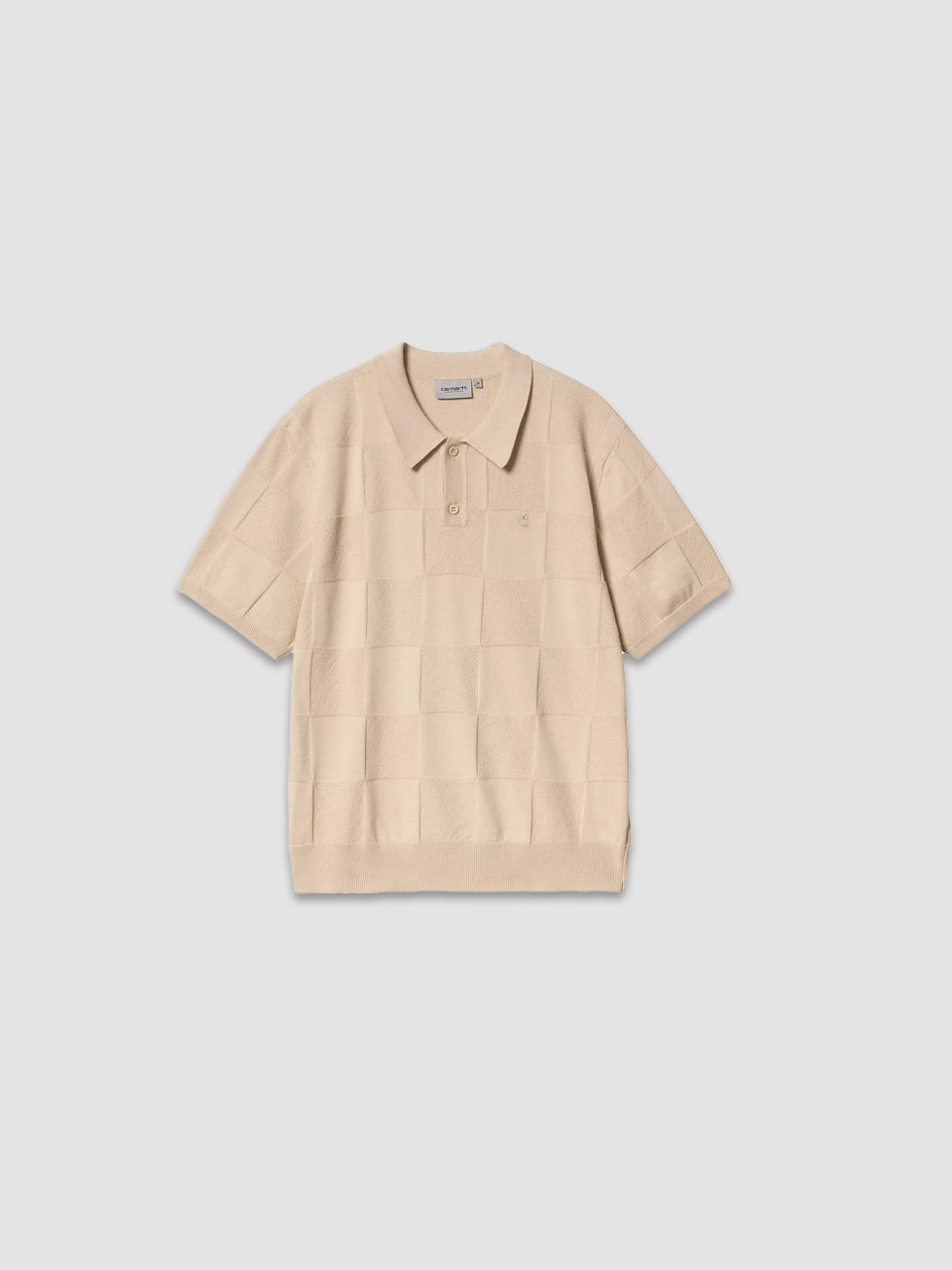 S/S Checker Polo - Fleur De Sel