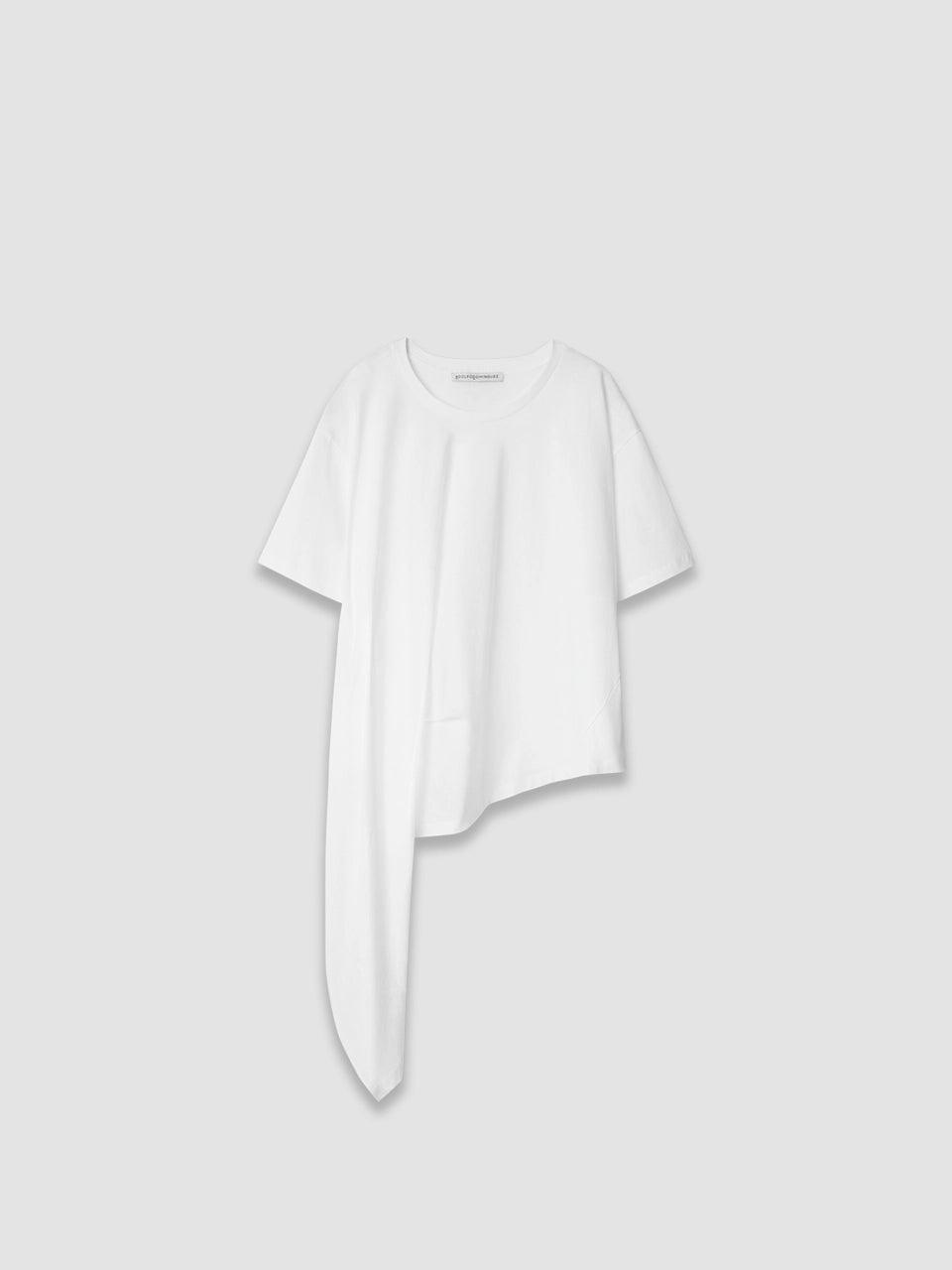 Side Drape T-shirt - White - ect.studio