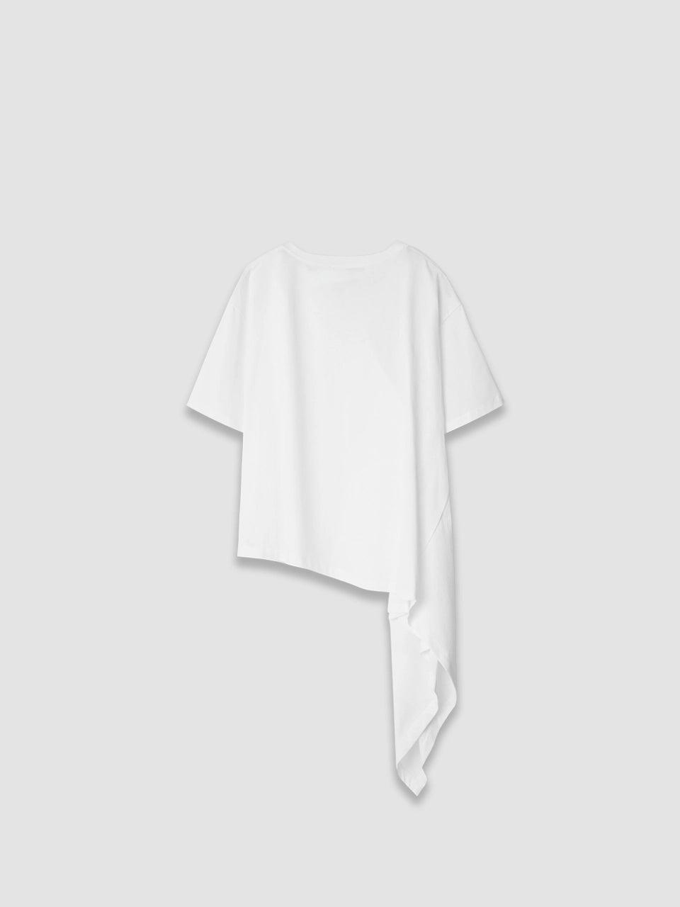 Side Drape T-shirt - White - ect.studio