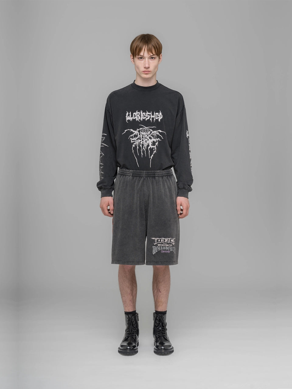''Telepresence'' Comfort Shorts - Faded Black