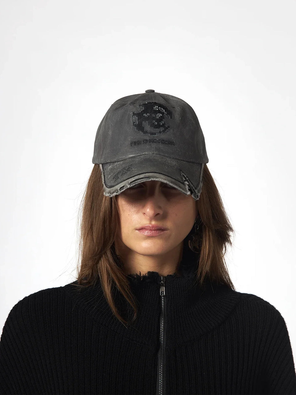Casquette en jean Treated Workers - Gris foncé