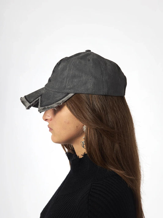 Casquette en jean Treated Workers - Gris foncé