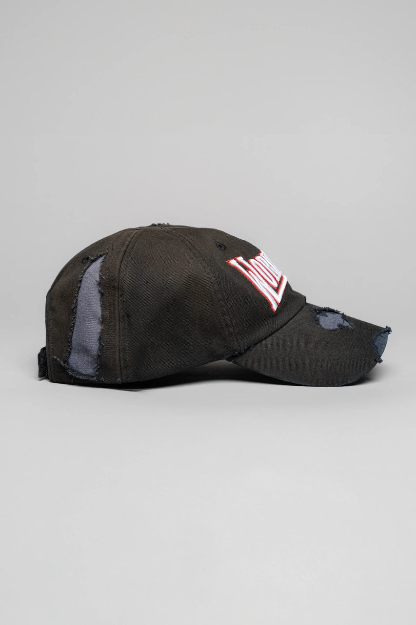 ''VICTOR'' Distressed Cap - Black/Dark Blue