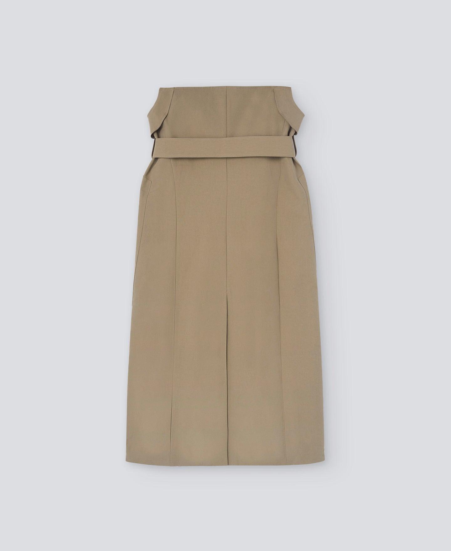 Bow Midi Skirt - Stone - Adolfo Dominguez - ect.studio