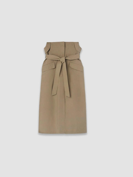 Bow Midi Skirt - Stone - Adolfo Dominguez - ect.studio