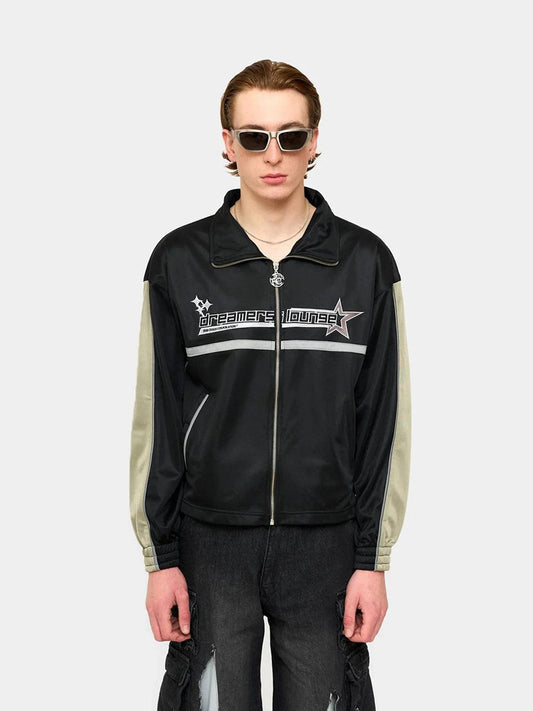 Dreamers Lounge Tracksuit Top - Black - Fine Chaos - ect.studio