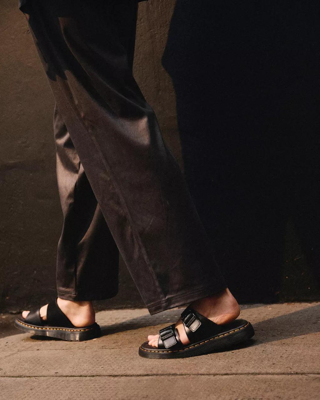Josef Analine Leather Buckle Slide Sandals - Dr. Martens - ect.studio