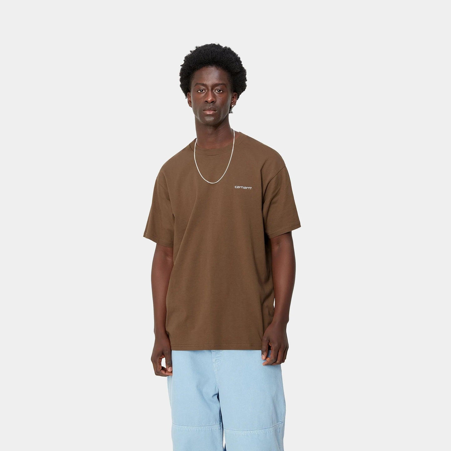S/S Script Embroidery T - Shirt - Lumber/White - Carhartt WIP - ect.studio