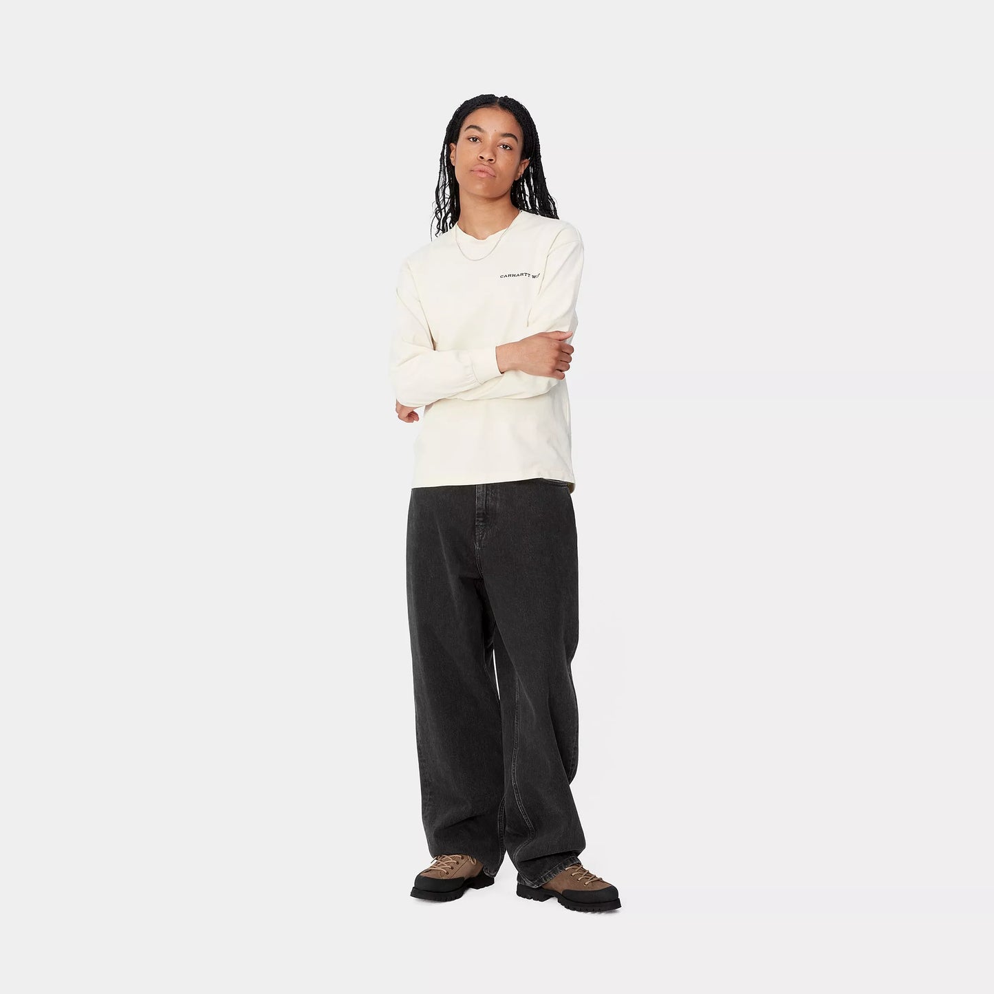 W' Brandon Pant - Black, Stone washed