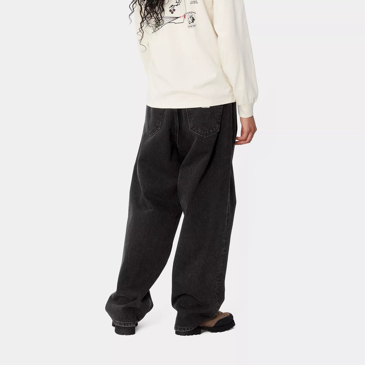 W' Brandon Pant - Black, Stone washed