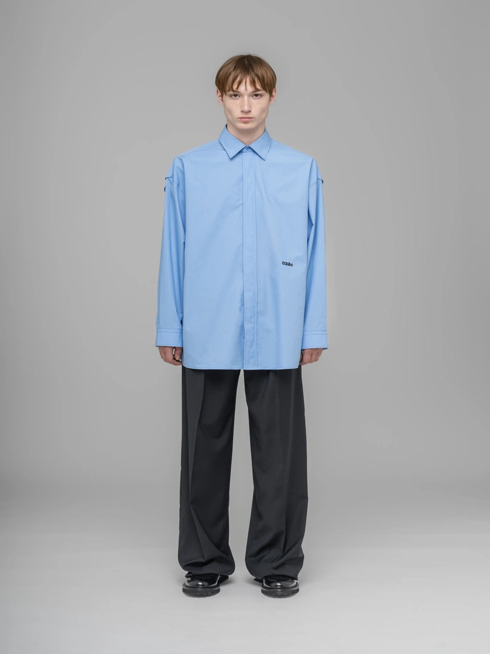 ''Please, Steam'' Oversized Shirt - Light Blue
