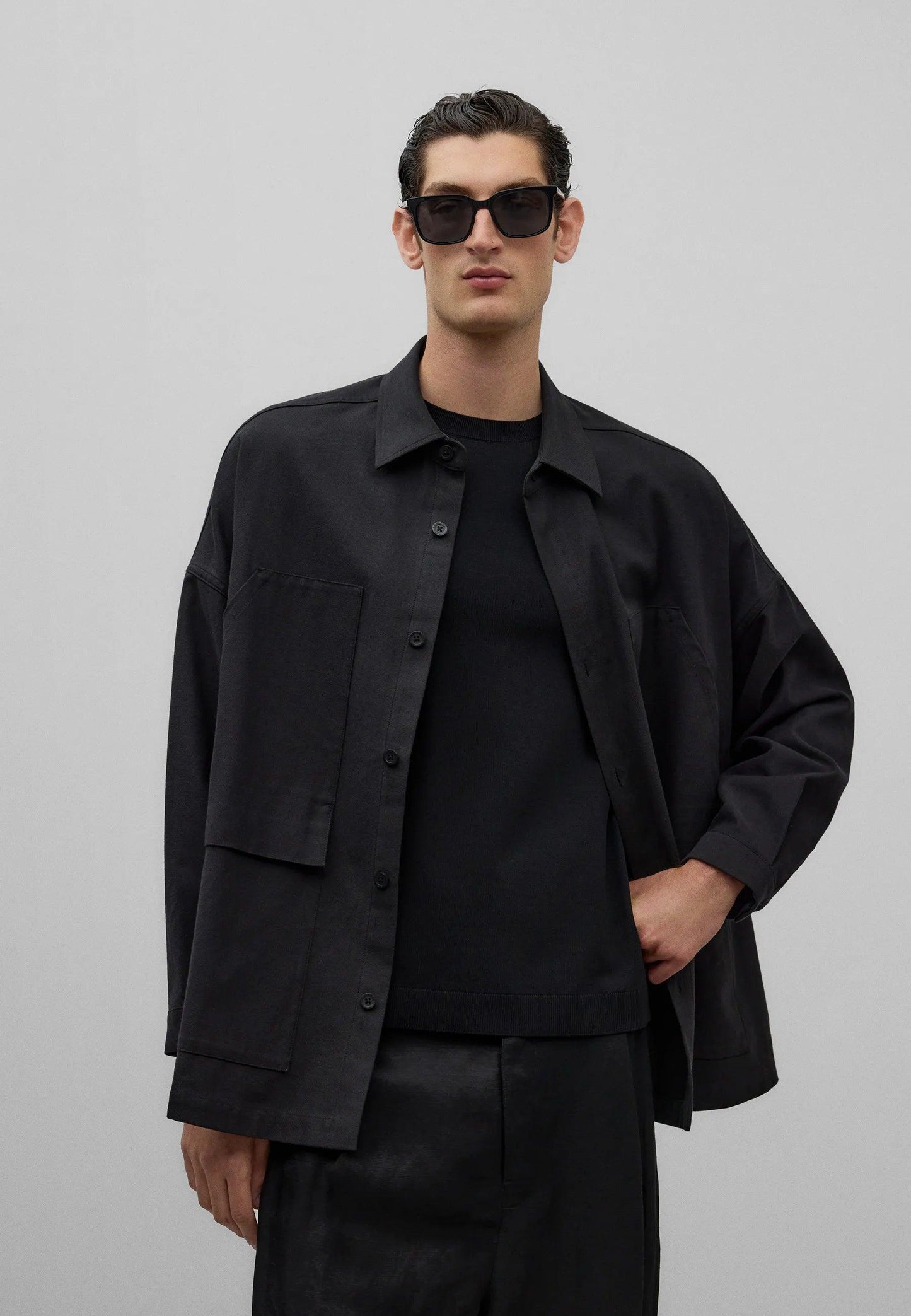 Oversized Overshirt - Black - ect.studio