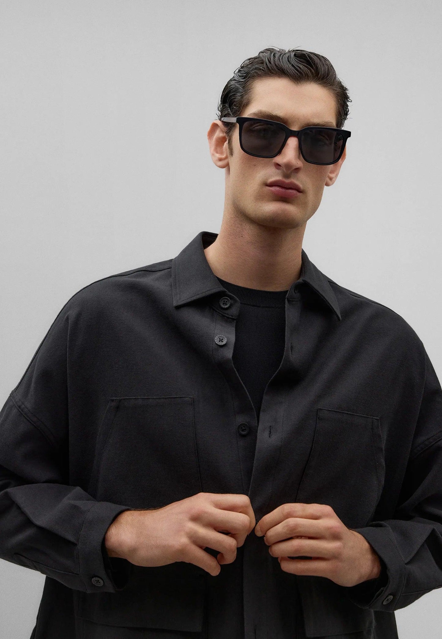 Oversized Overshirt - Black - ect.studio