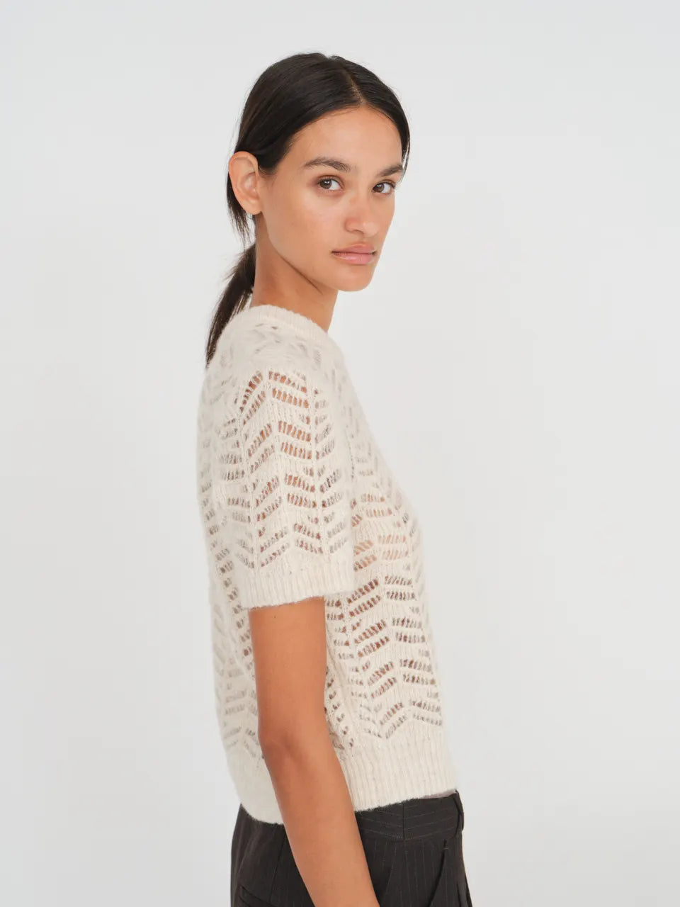 Verbier Pointelle Mini Sweater - Raw