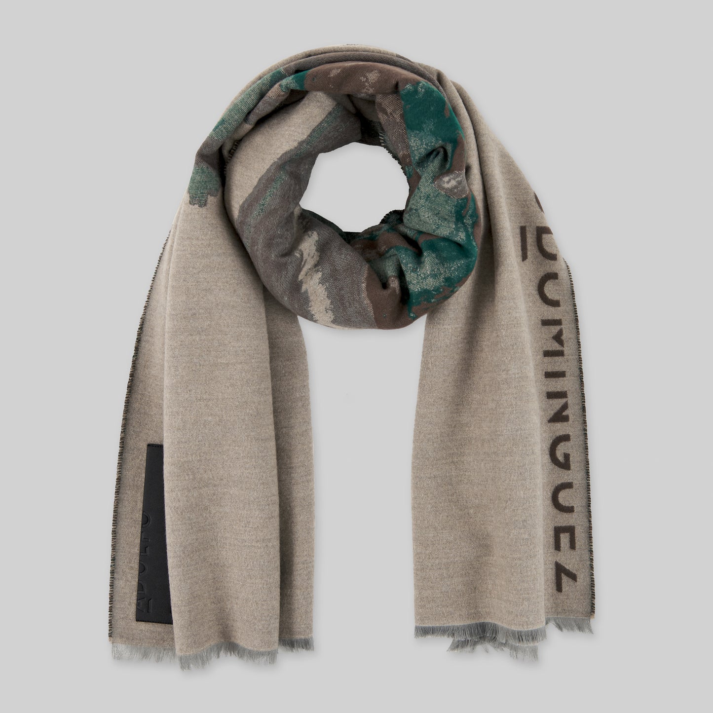 Jacquard Flower Scarf - Green