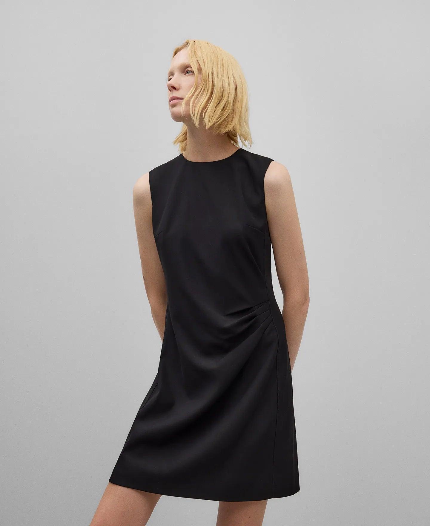 Side Drape Dress - Black - ect.studio