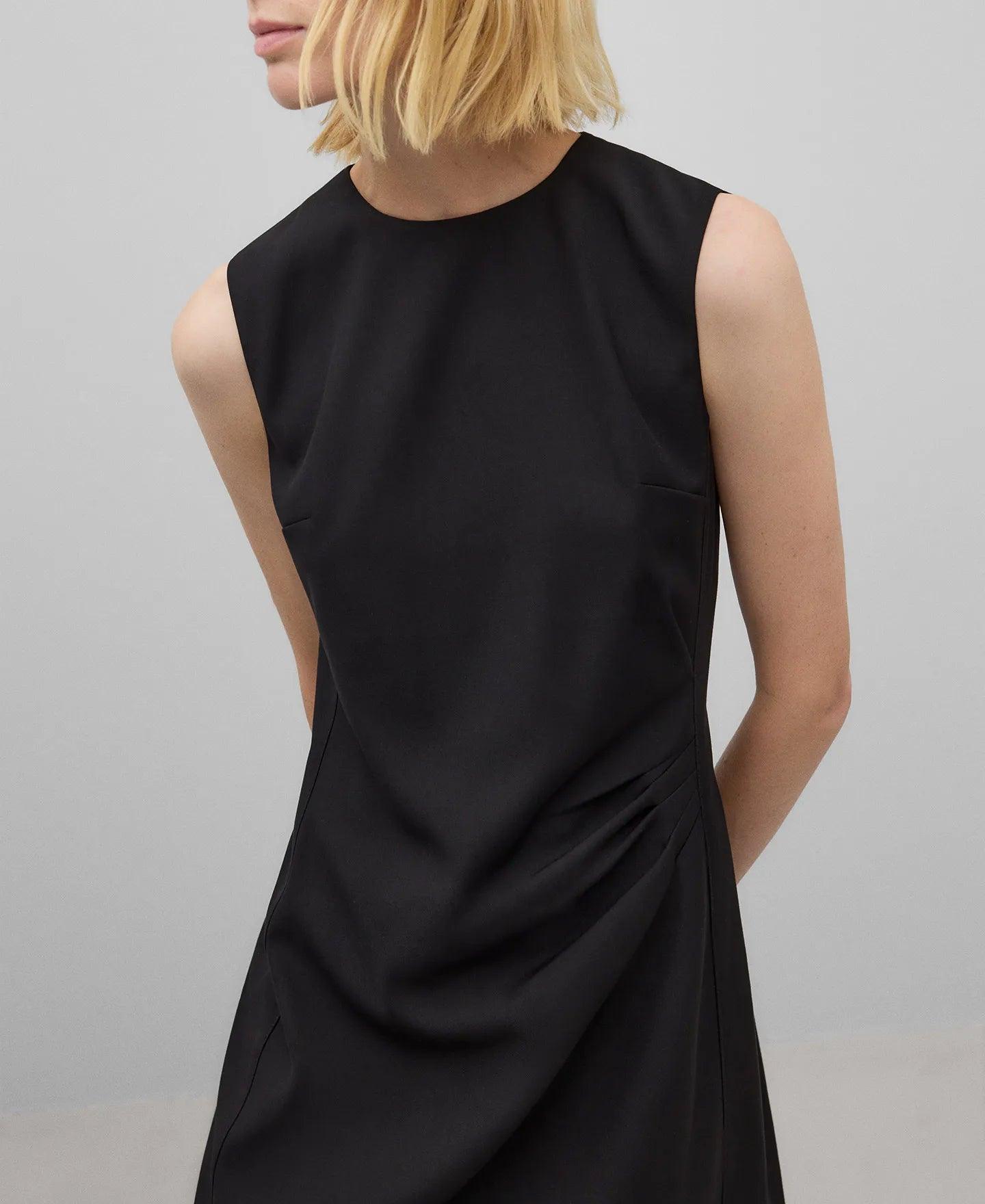 Side Drape Dress - Black - ect.studio