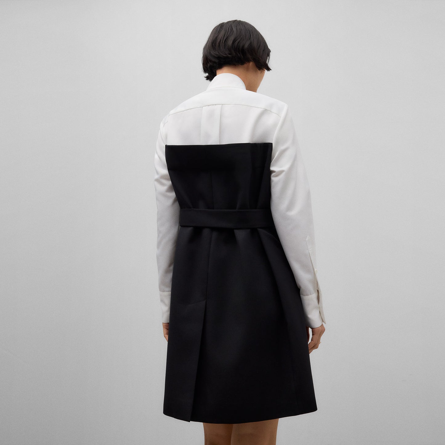 Hybrid Shirt Dress - White/Black