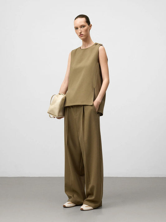 Wide Leg Tailored Trousers