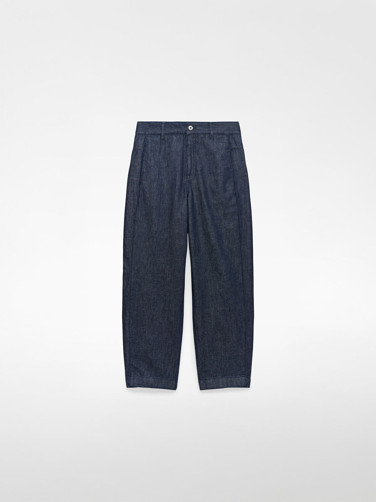Cotton Denim Barrel Fit Trousers