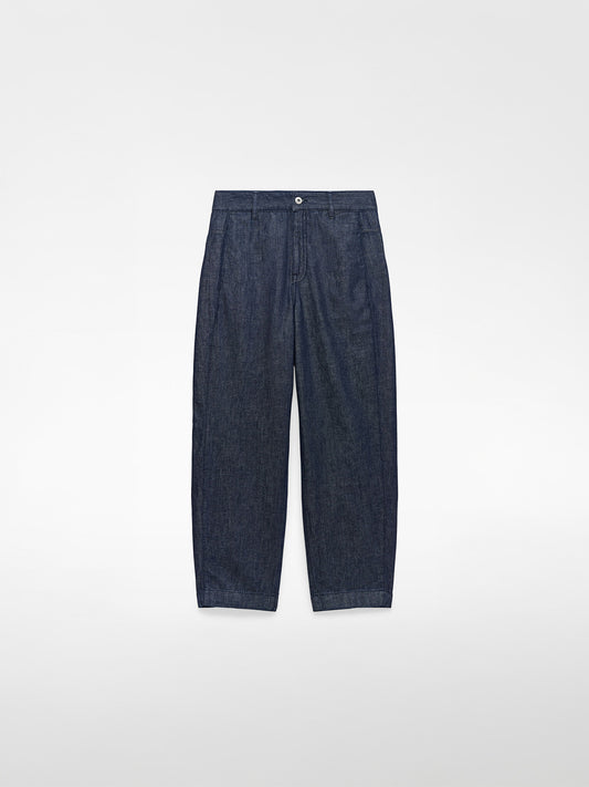Cotton Denim Barrel Fit Trousers