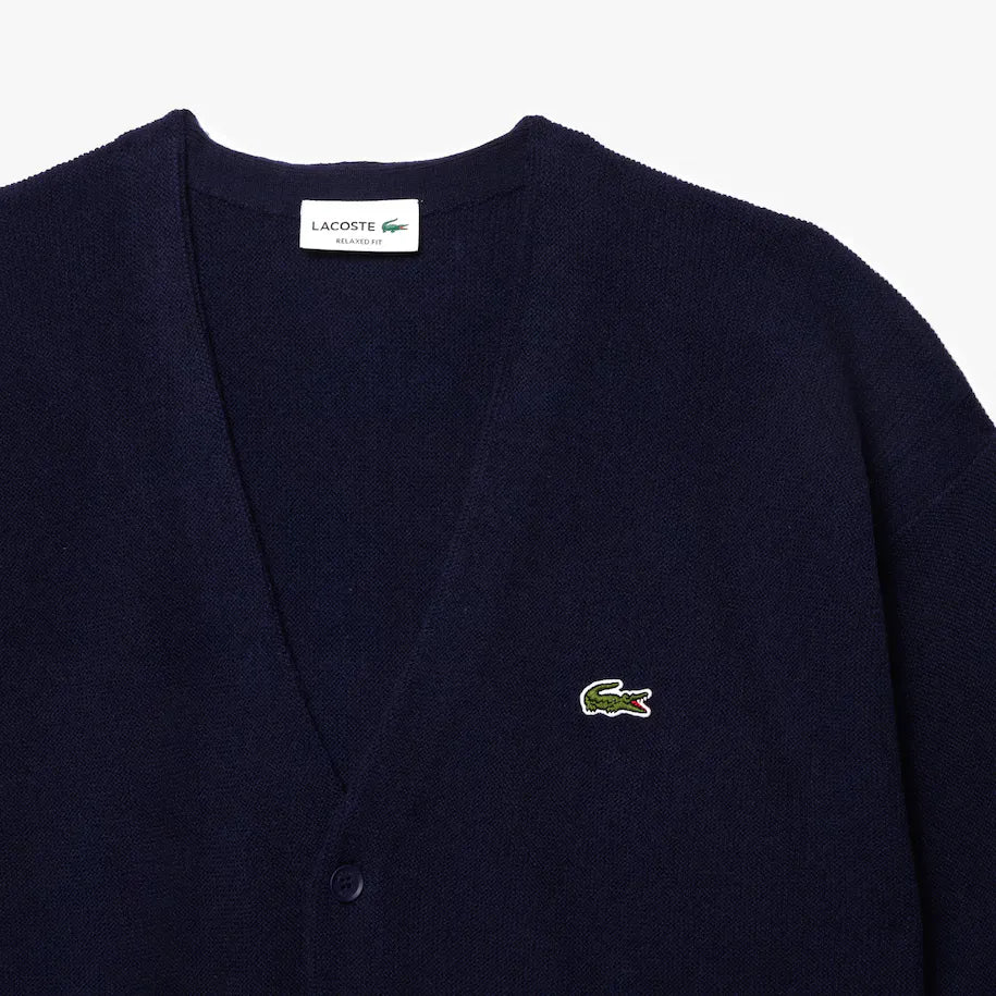 Men's Wool Cardigan - Navy Blue 166