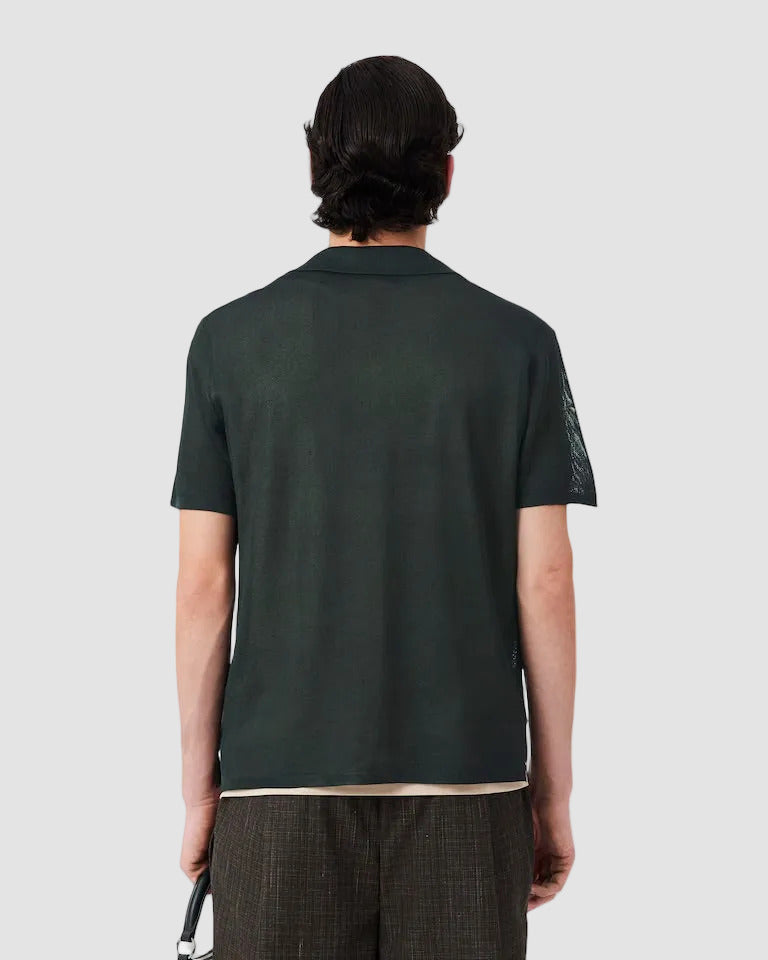 Runway Slim Fit Satin Piqué Polo Shirt