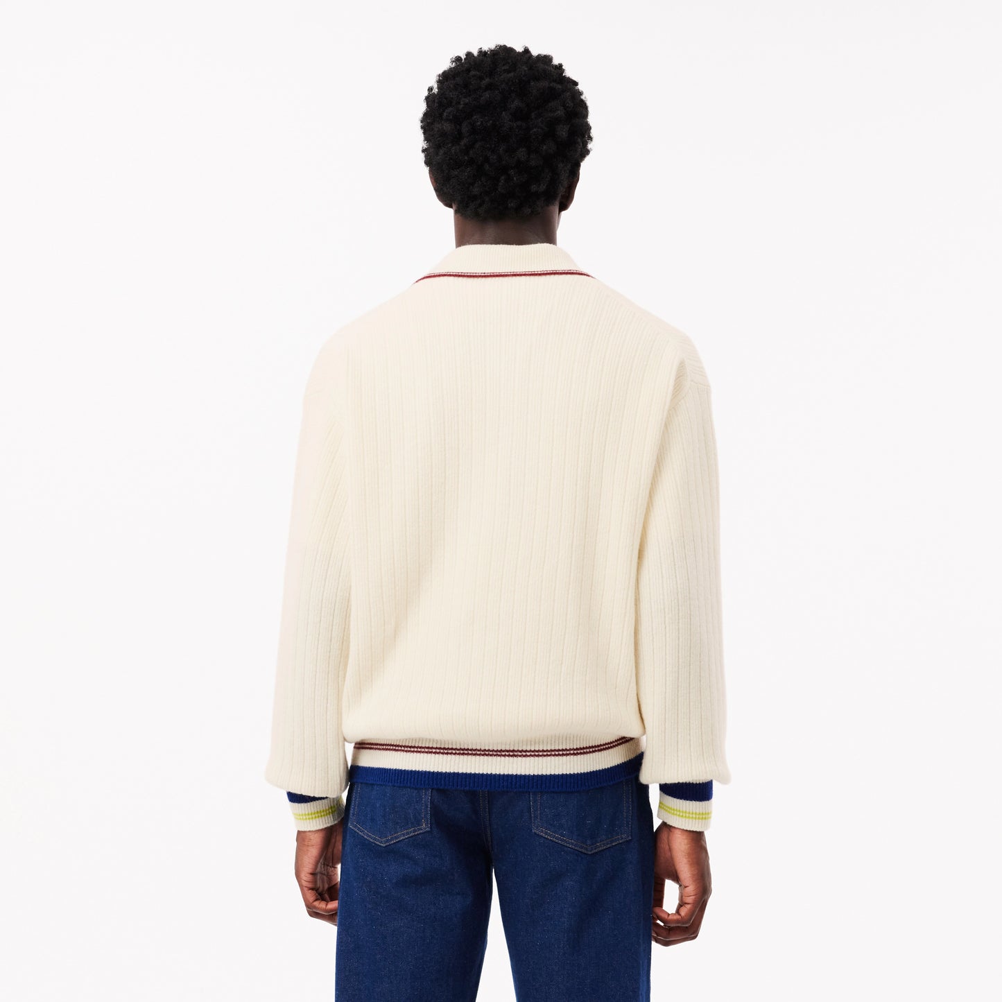 Worsted Wool Polo Sweater - R1T White