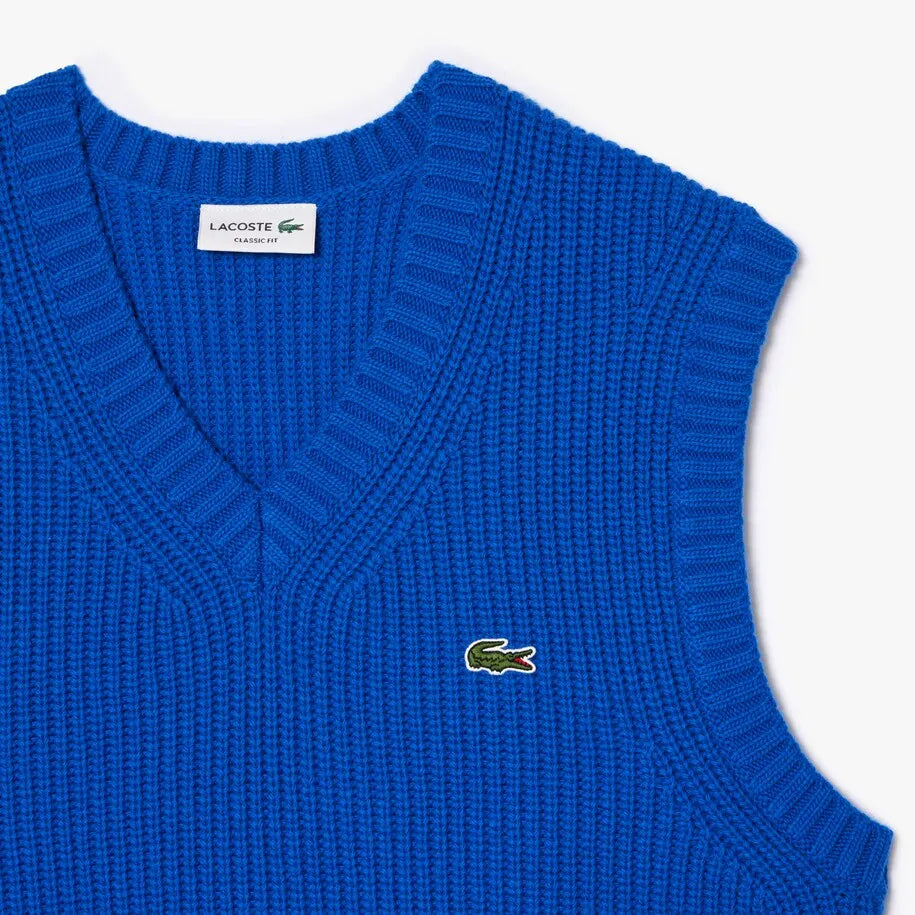 Men's Heavy Wool V-Neck Sweater Vest - Blue