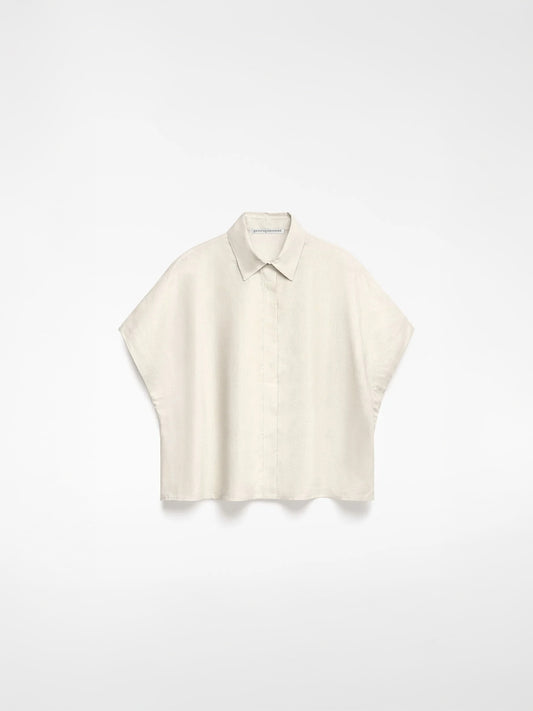 Boxy Blouse - Camel Stamped