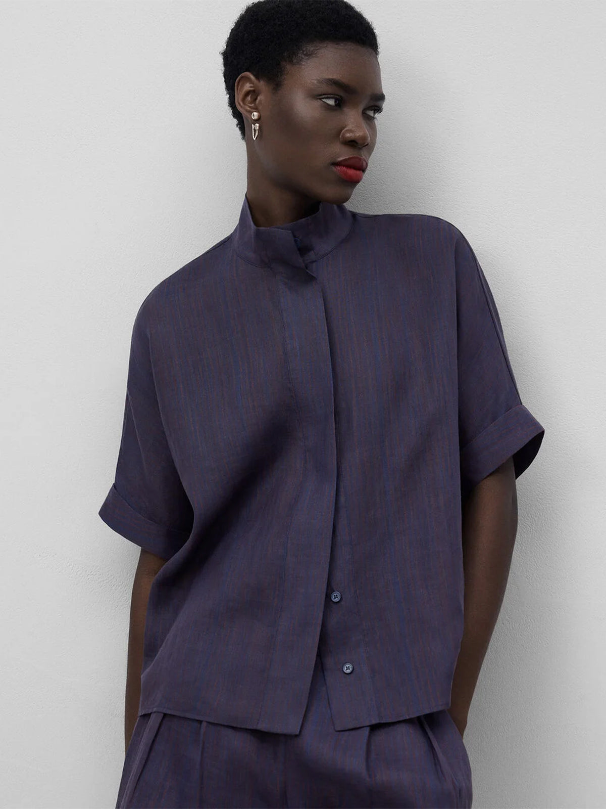 Adolfo Dominguez Women's Shirt - Blue Stripe at e.c.t. studio Adolfo Dominguez Women's Shirt - Blue Stripe at e.c.t. studio