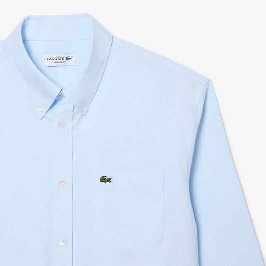 Chemise décontractée à manches longues - Blanc / Bleu
