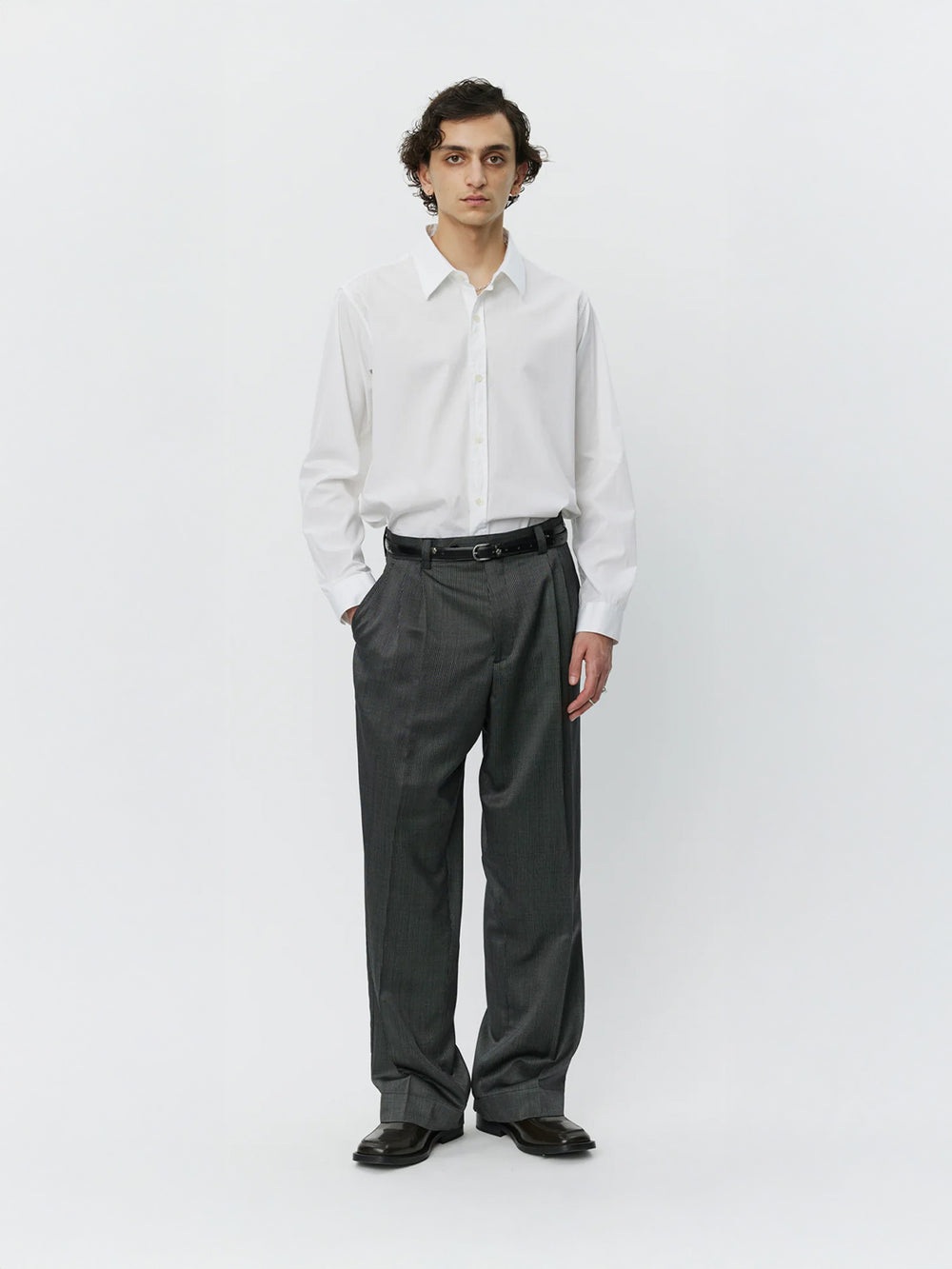 Classic Trousers - Fine Silver Stripe