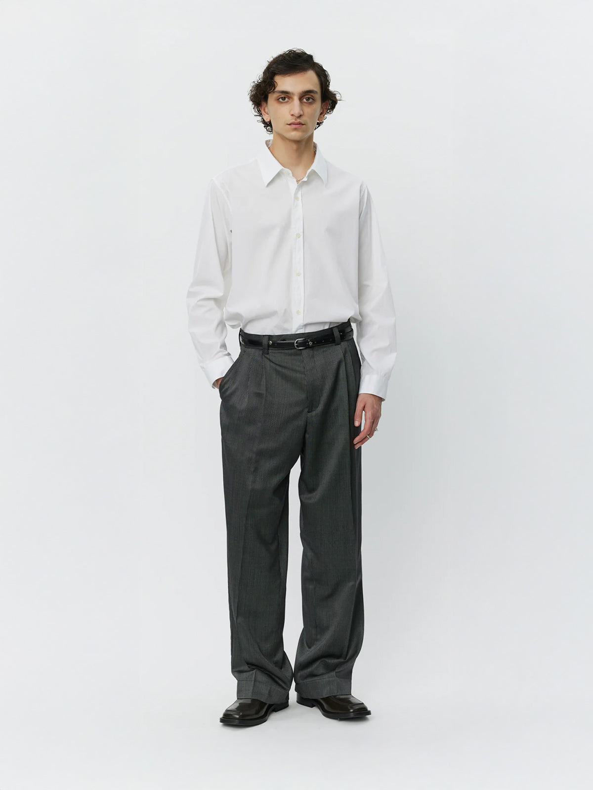 Classic Trousers - Fine Silver Stripe
