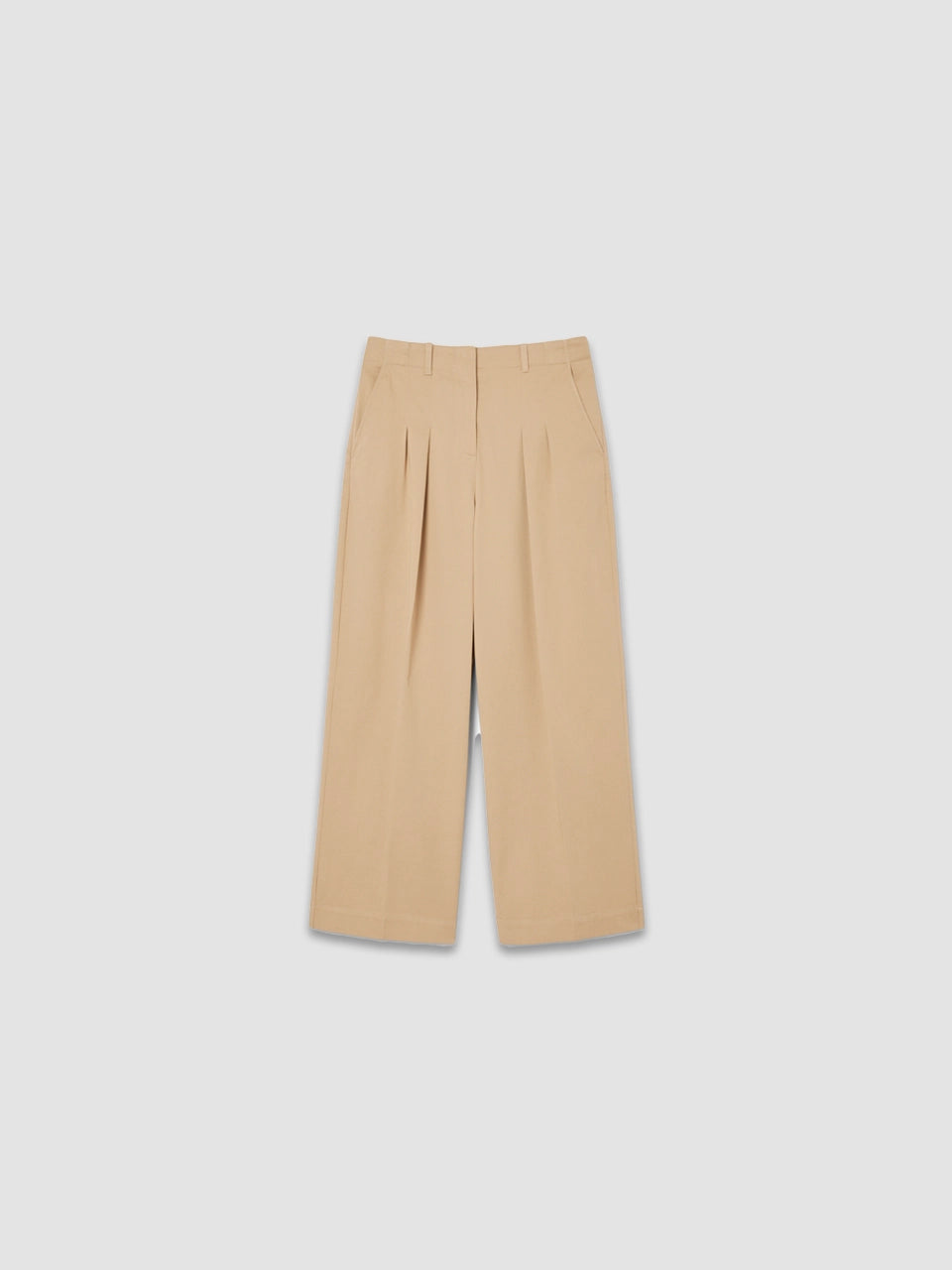 Cotton Blend Dart Front Pants - Viennese