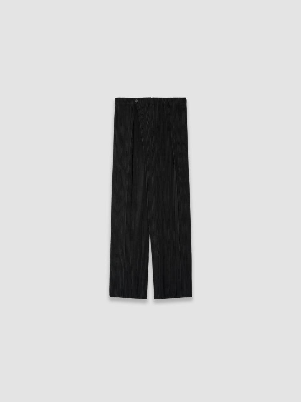 Crinkle Pleated Pants - Black - ect.studio