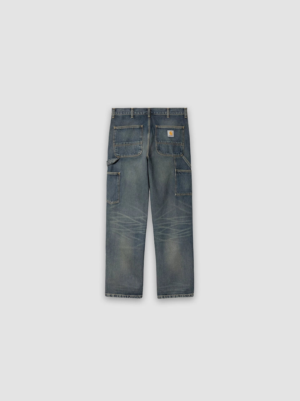 Double Knee Denim - Blue, worn used wash
